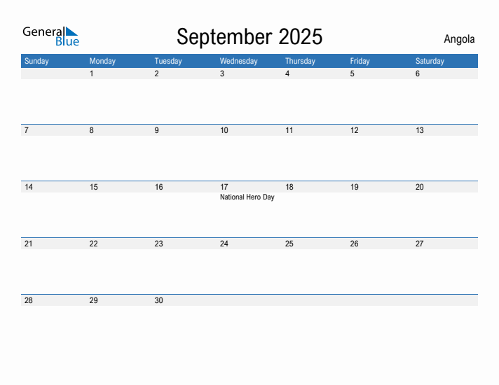 Fillable September 2025 Calendar