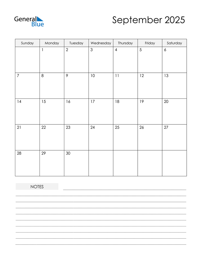 Calendar Sept 2025 Printable Editable - Drucy Giralda