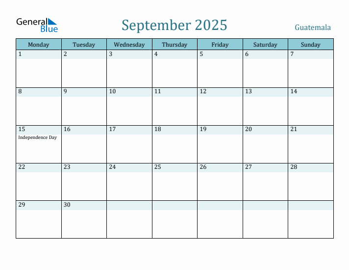 September 2025 Calendar with Holidays