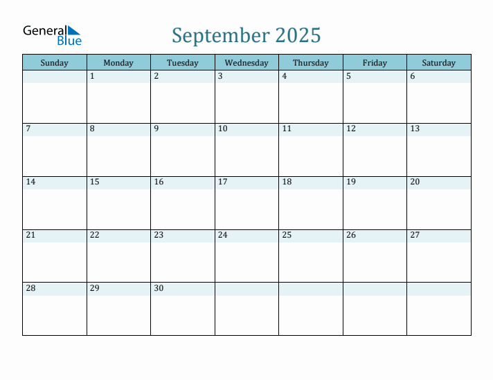 September 2025 Printable Calendar