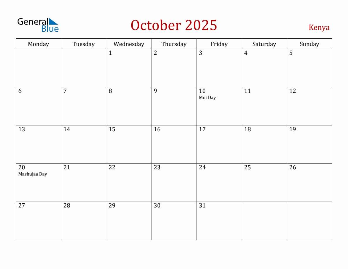 october-2025-kenya-monthly-calendar-with-holidays