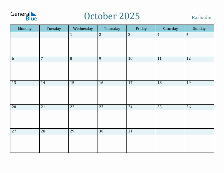 barbados-holiday-calendar-for-october-2025