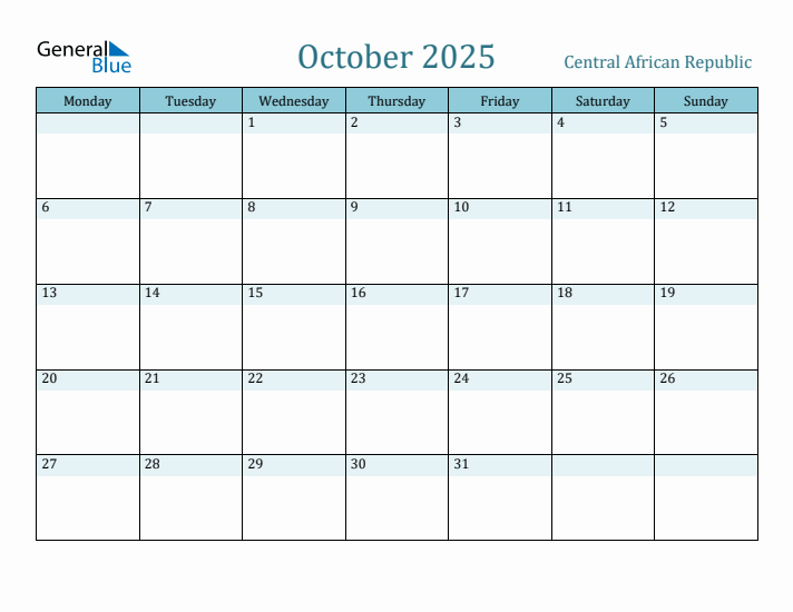 October 2025 Calendar with Holidays