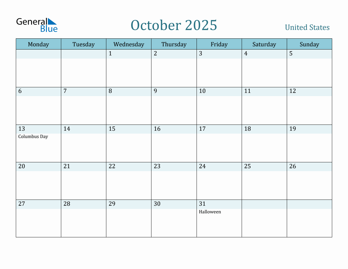 united-states-holiday-calendar-for-october-2025