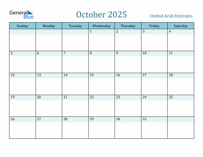 October 2025 Calendar with Holidays