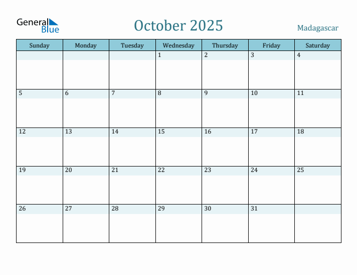 October 2025 Calendar with Holidays