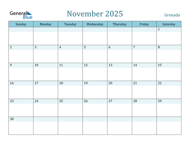 November 2025 Calendar with Holidays in PDF, Word, and Excel