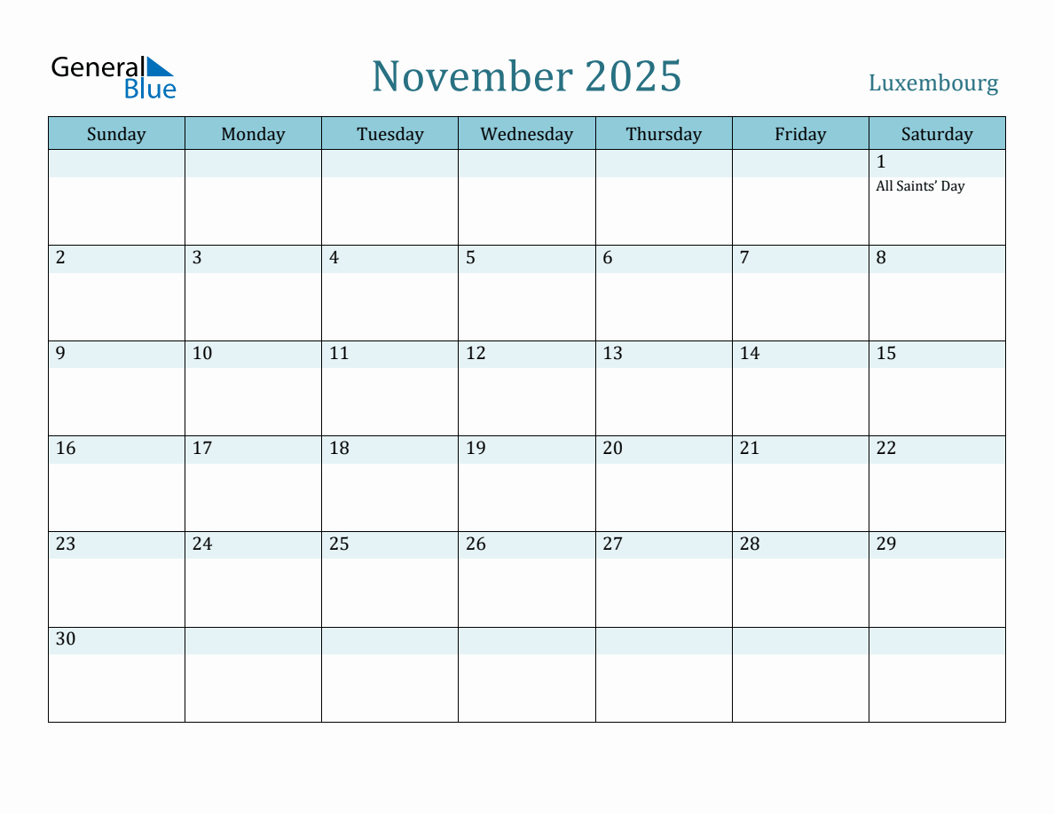 Luxembourg Holiday Calendar 2025 