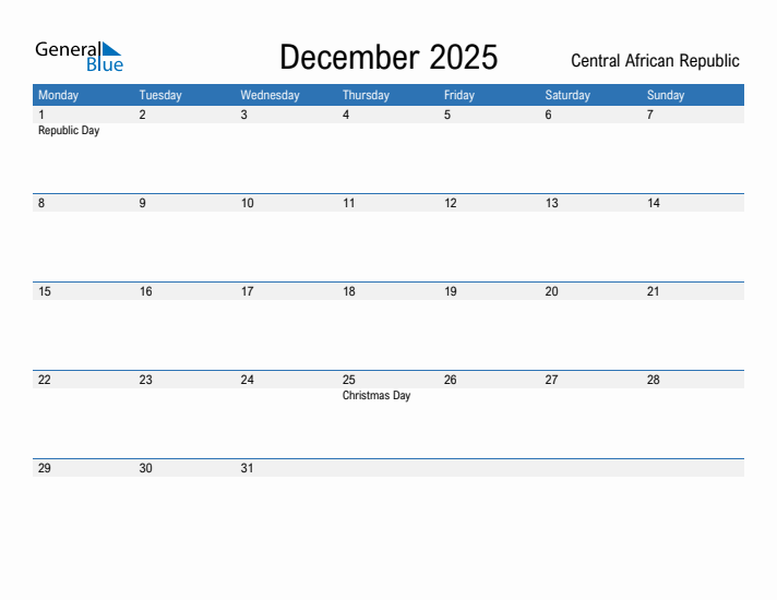 Fillable December 2025 Calendar