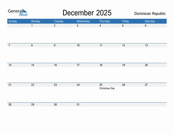 Fillable December 2025 Calendar