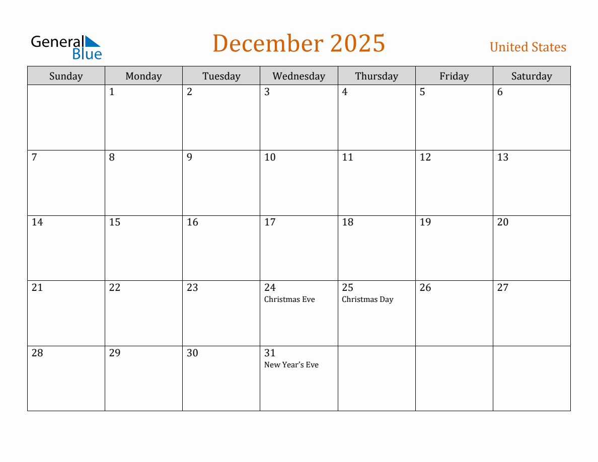 December 2025 Calendar With Holidays