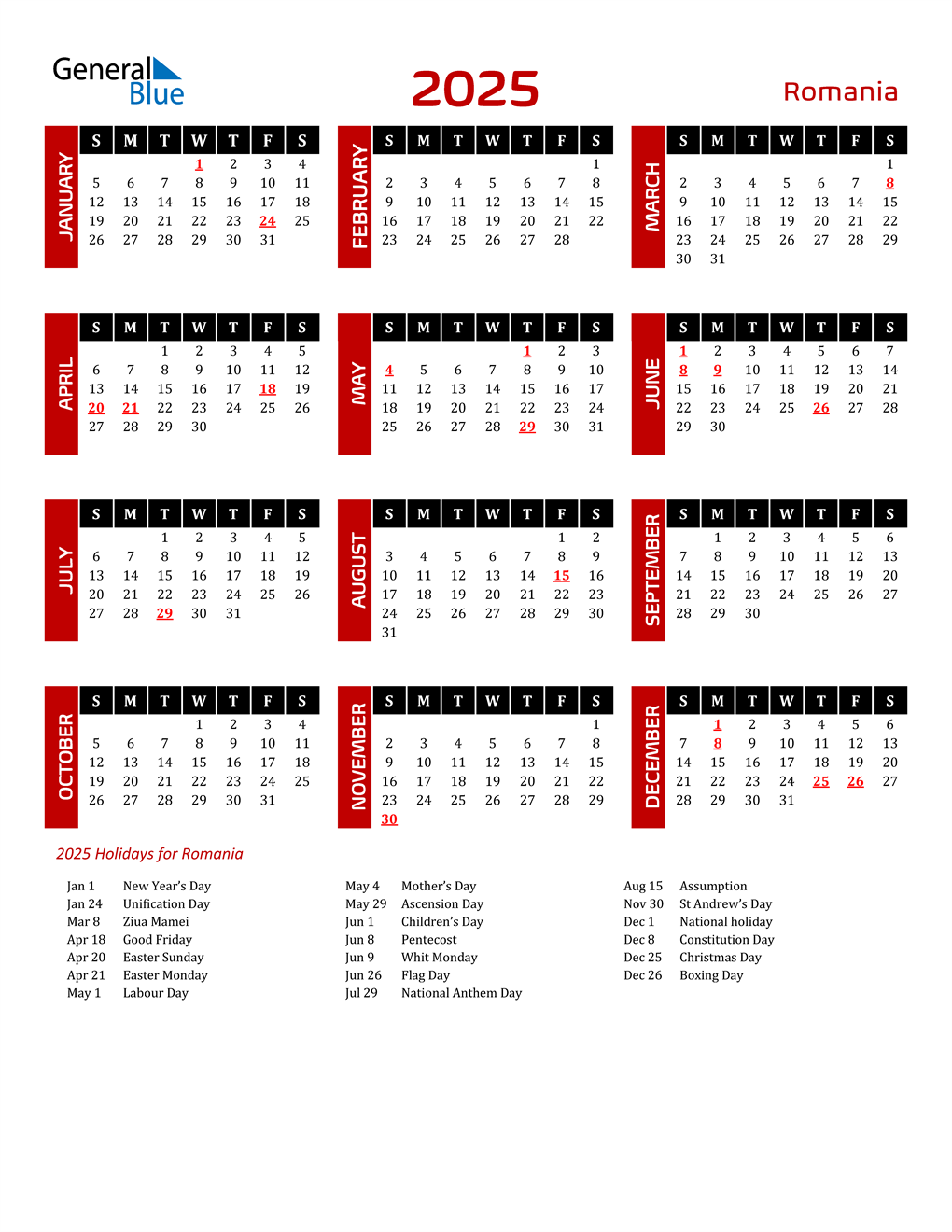 Calendar 2025 Romania Pdf 