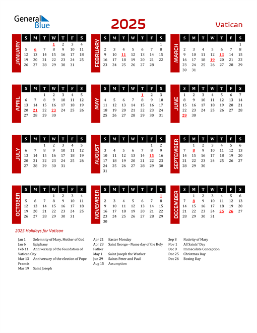 Download Vatican 2025 Calendar