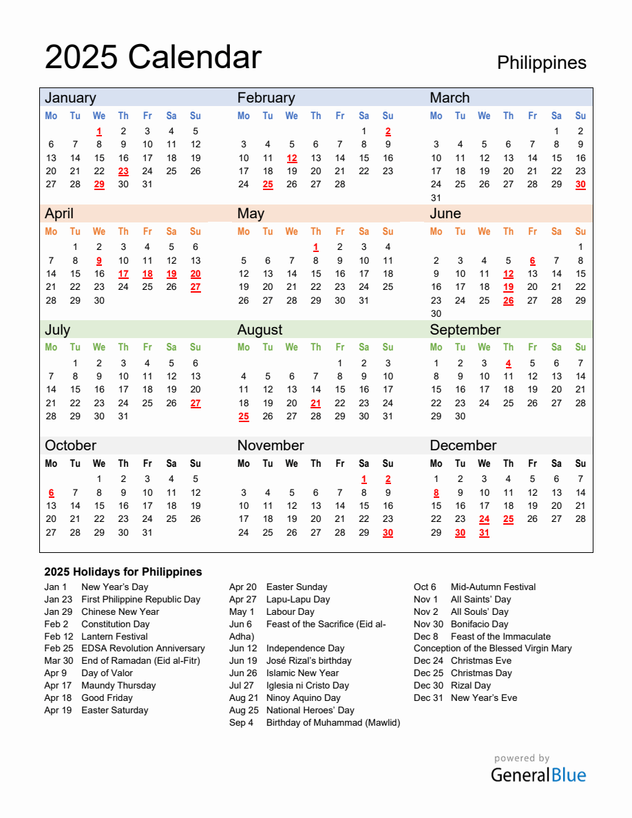 2025 Lunar Calendar Philippines Full 