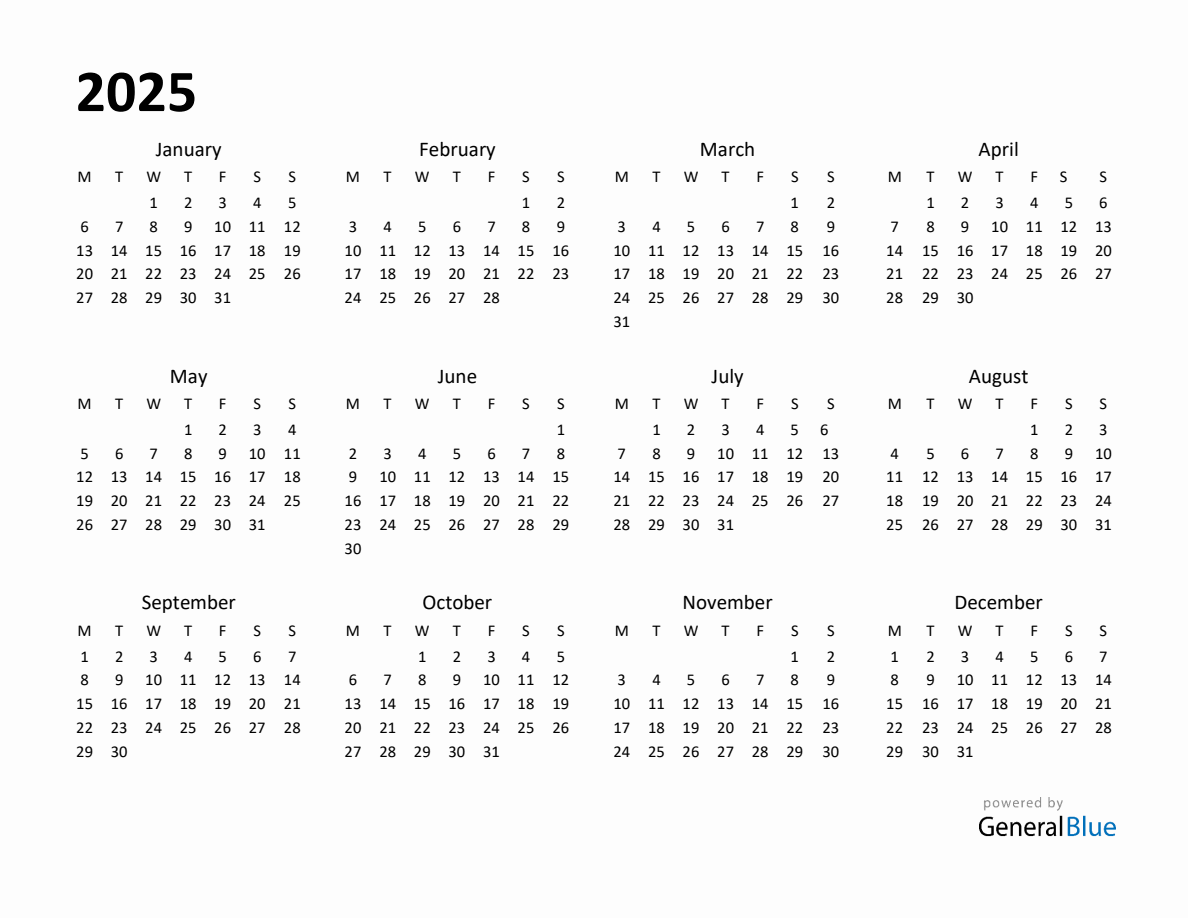 Year Planner 2025 Template