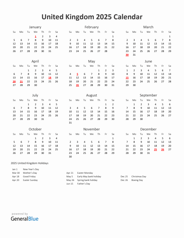 Calendar 2025 Liverpool 