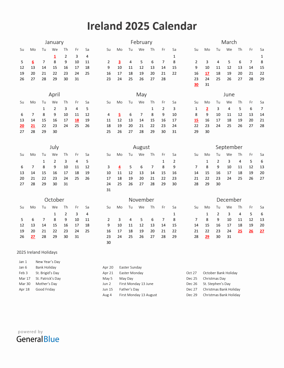 2025 Irish Farmer Calendar