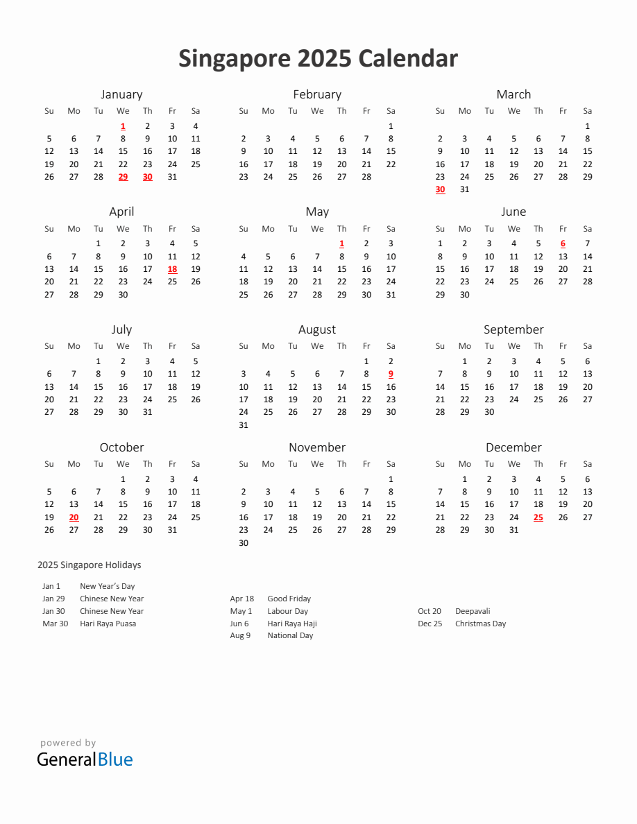 Calendar 2025 With Singapore Holidays Pauly Costanza