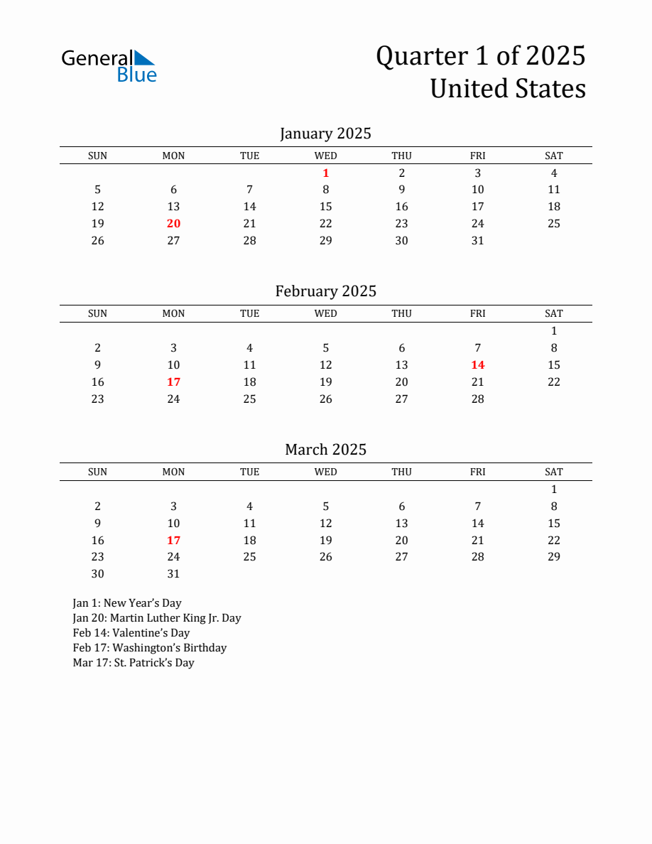 3rd Quarter 2025 Calendar