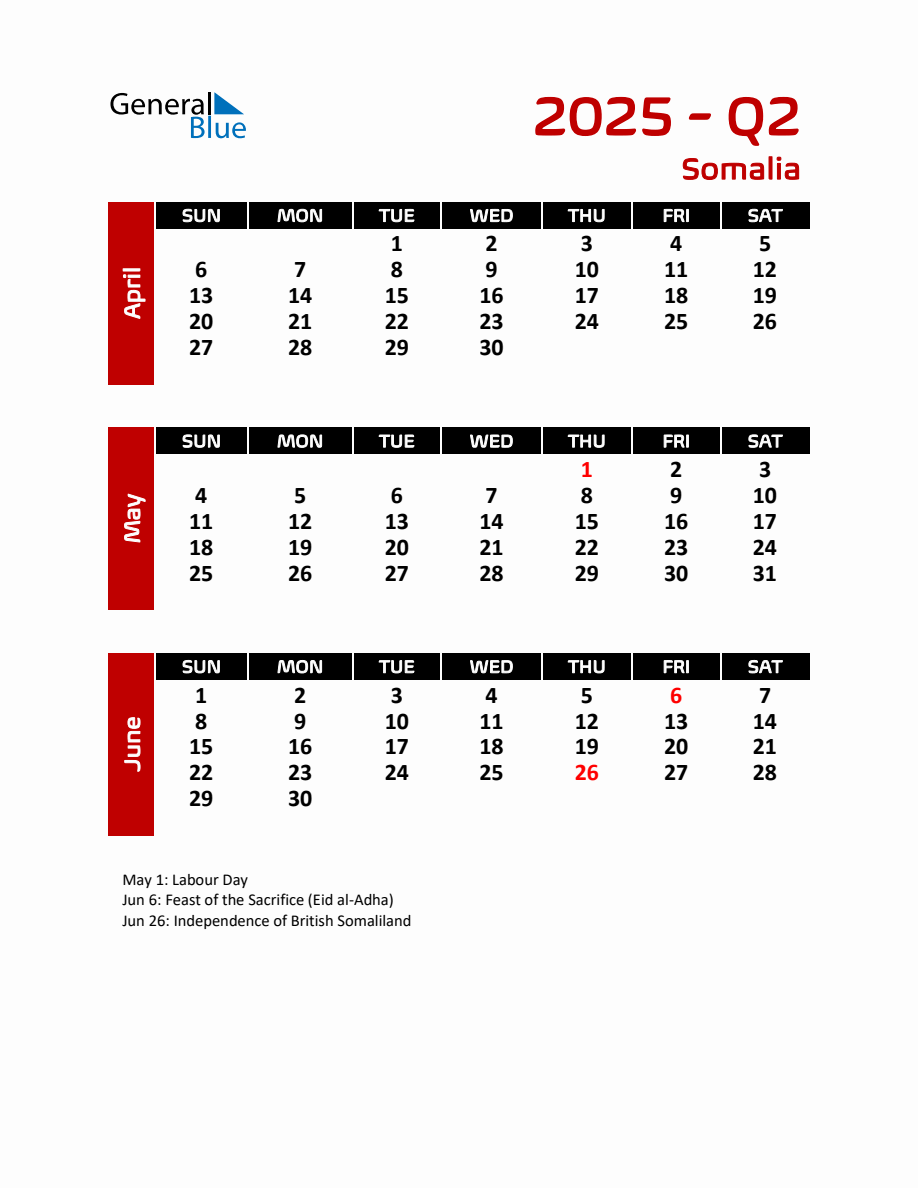 Q2 2025 Calendar With Holidays