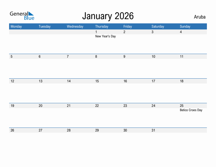 Fillable January 2026 Calendar