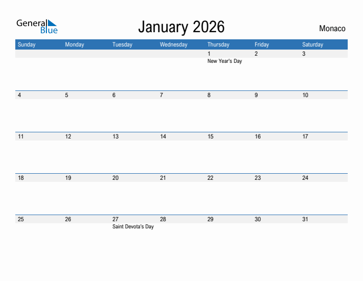 Fillable January 2026 Calendar