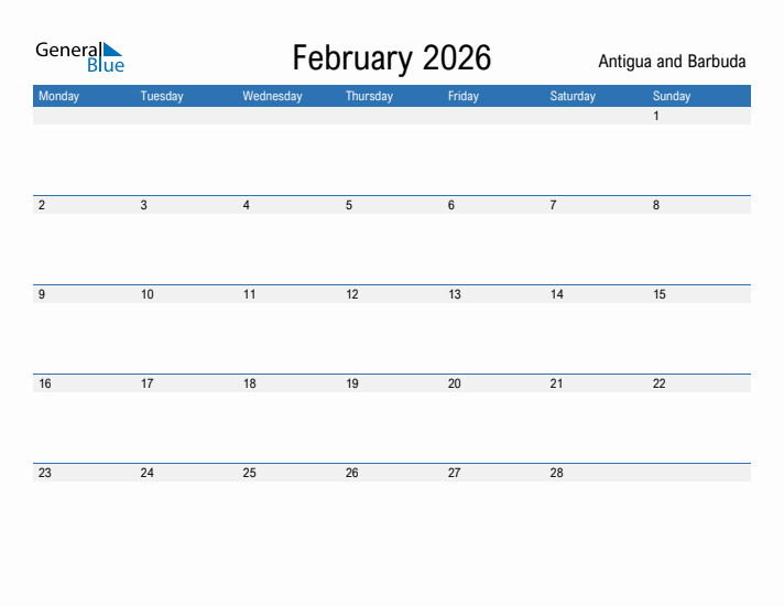 Fillable February 2026 Calendar