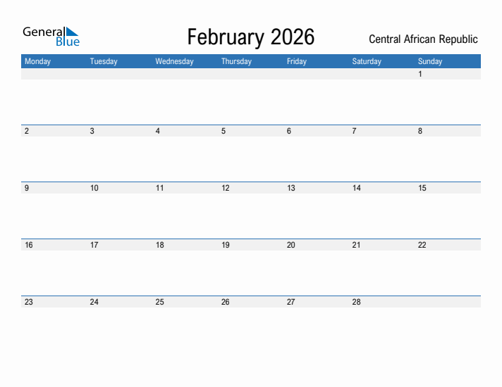 Fillable February 2026 Calendar