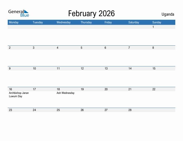 Fillable February 2026 Calendar