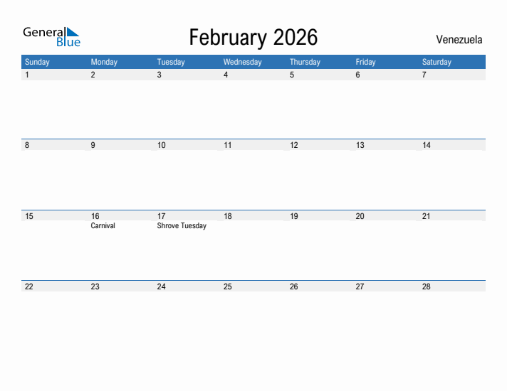Fillable February 2026 Calendar