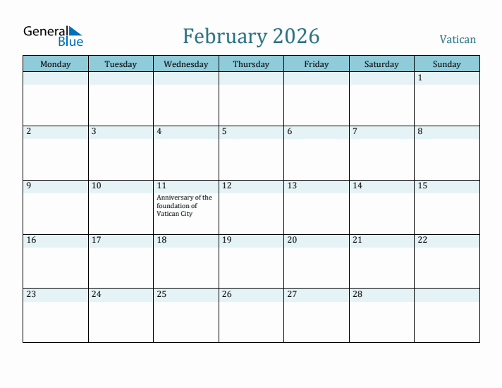 February 2026 Calendar with Holidays