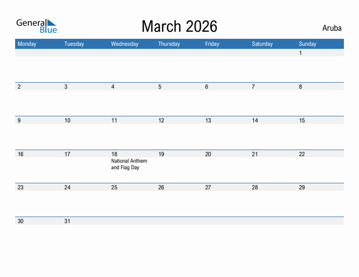 Fillable March 2026 Calendar