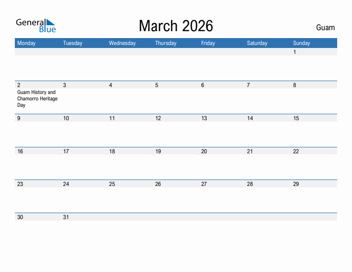 Fillable March 2026 Calendar