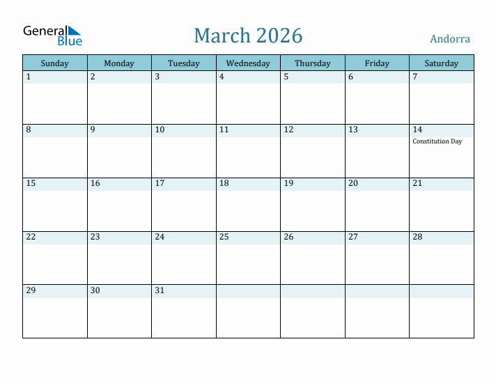 March 2026 Calendar with Holidays