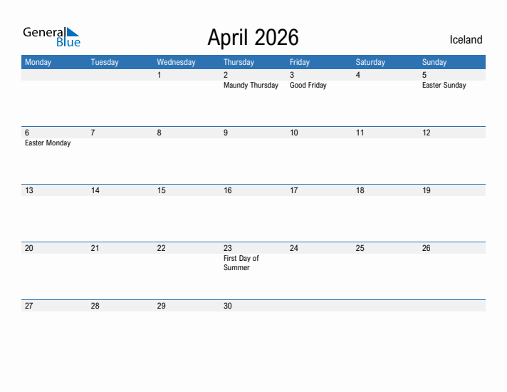 Fillable April 2026 Calendar