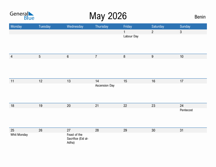 Fillable May 2026 Calendar