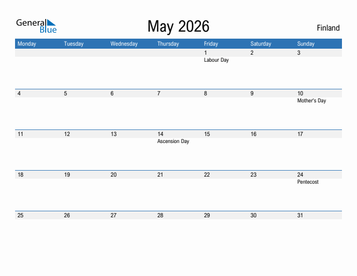 Fillable May 2026 Calendar