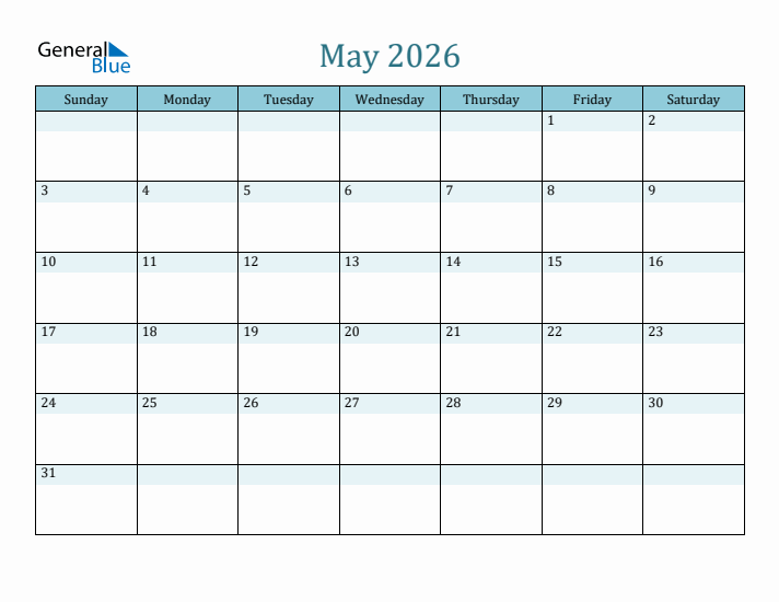 May 2026 Printable Calendar