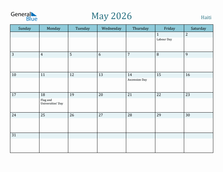 May 2026 Calendar with Holidays