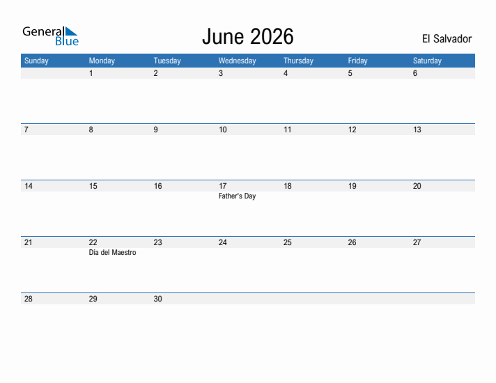 Fillable June 2026 Calendar