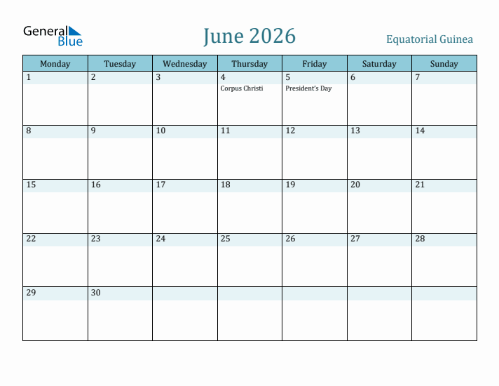 June 2026 Calendar with Holidays