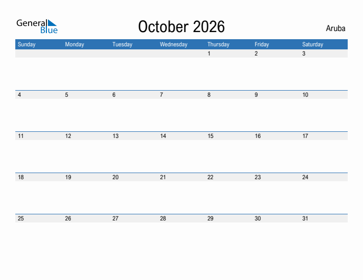 Fillable October 2026 Calendar