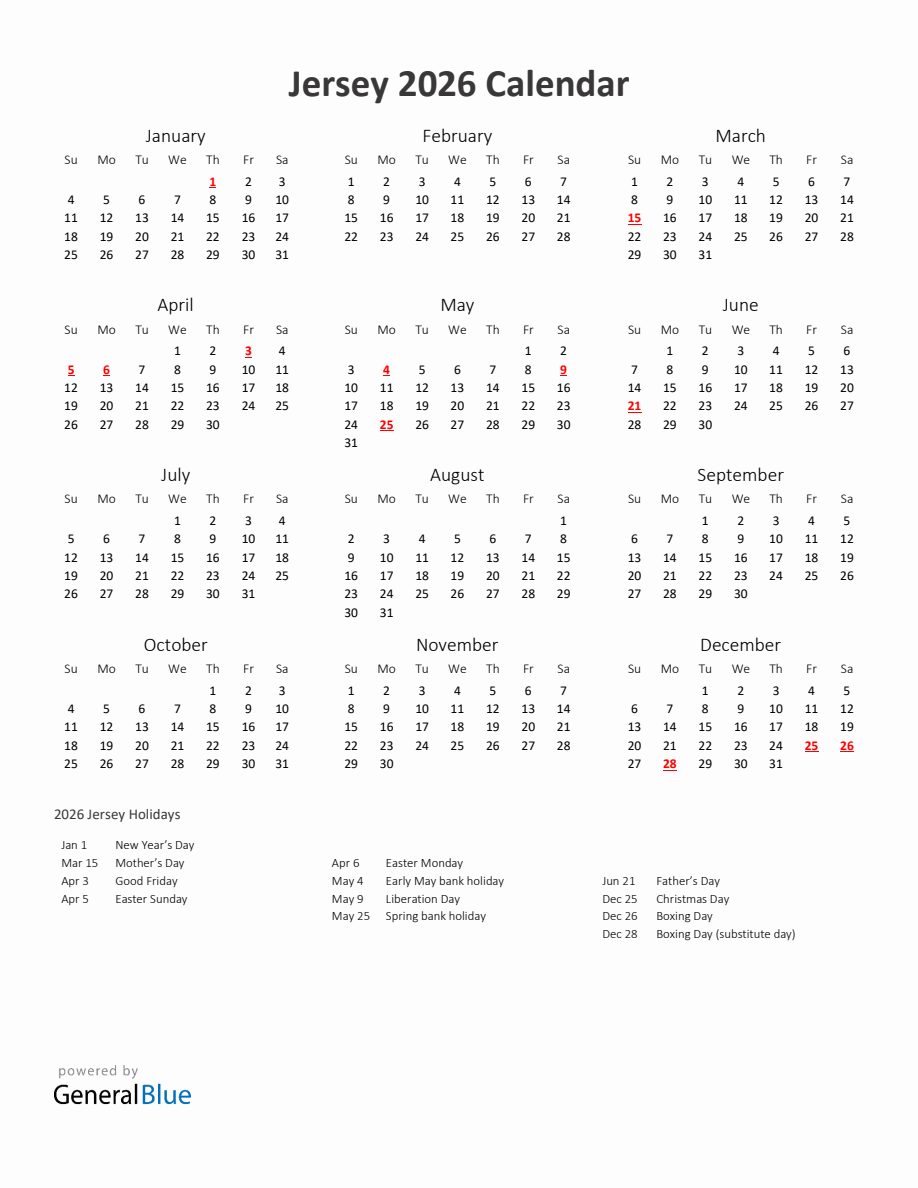 General Blue Calendar 2026 