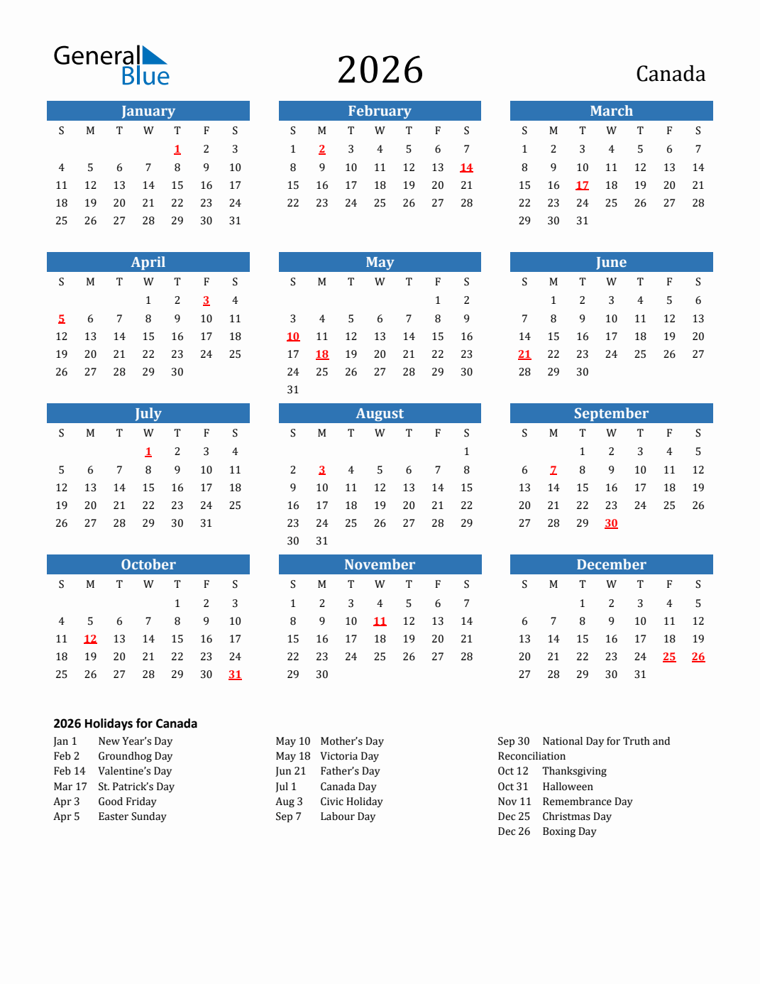 2025 Calendar Canada Stat Holidays 
