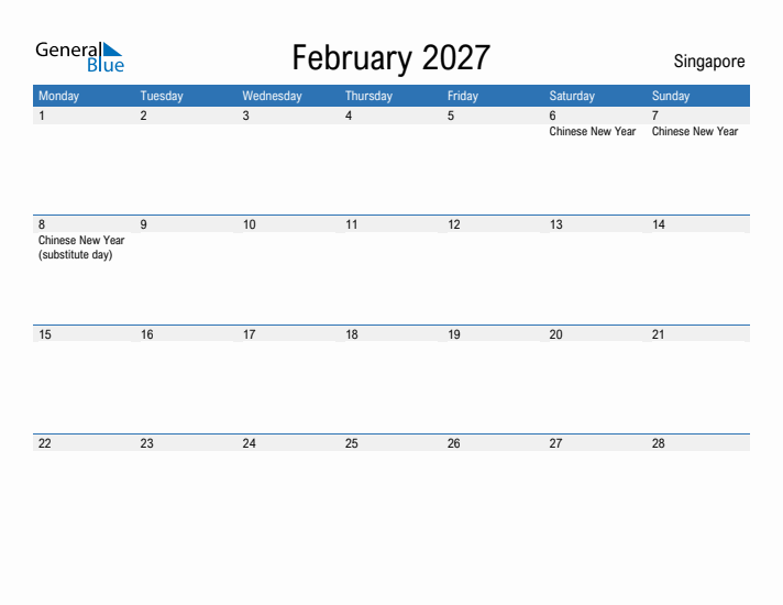 Fillable February 2027 Calendar