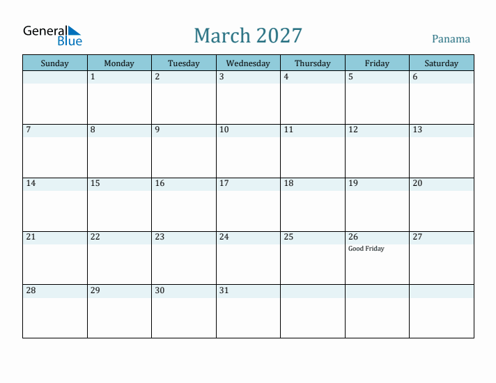 March 2027 Calendar with Holidays