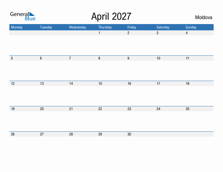 Fillable April 2027 Calendar