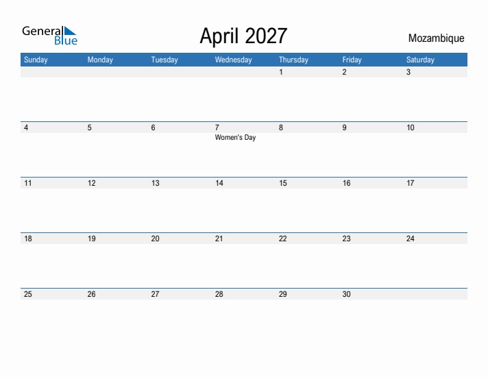 Fillable April 2027 Calendar