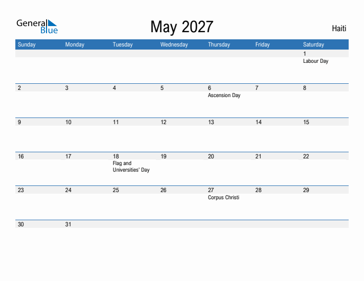 Fillable May 2027 Calendar