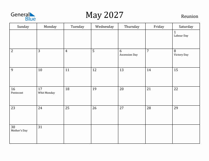 May 2027 Calendar Reunion